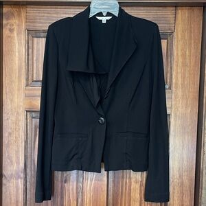 CAbi Absolute Ponte Asymmetric Ruffle Blazer Jacket Medium